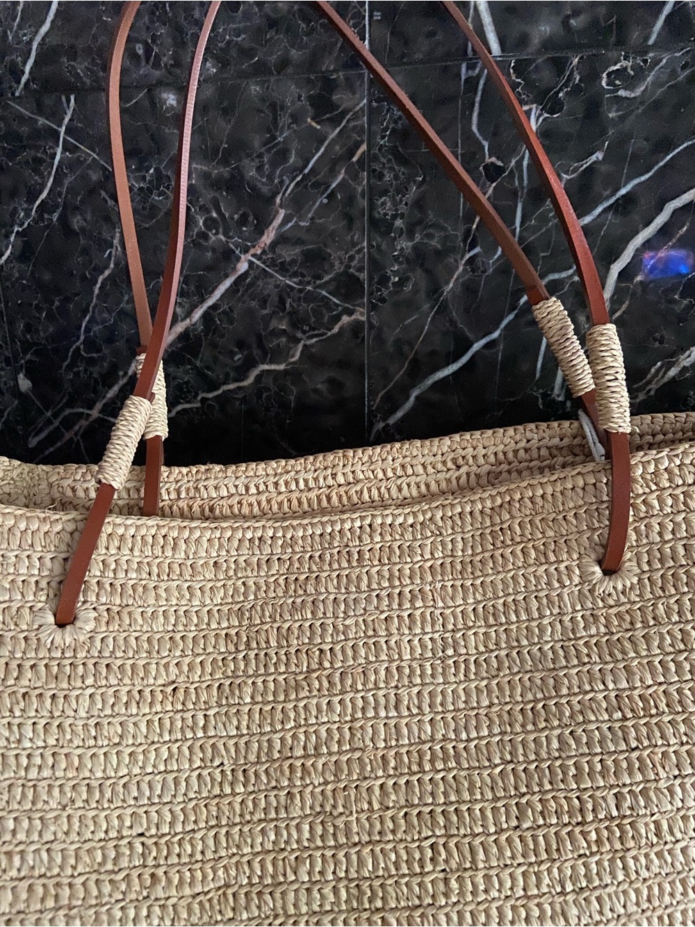 SEZANE RAFFIA PALOMA BASKET TOTE BAG ⚜️ - Picture 5 of 16